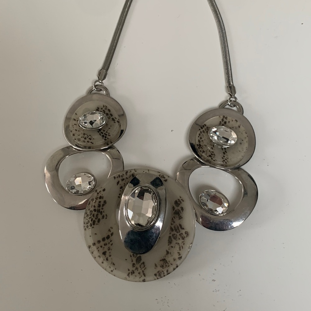 Statement necklace with crystal.Heavy .
